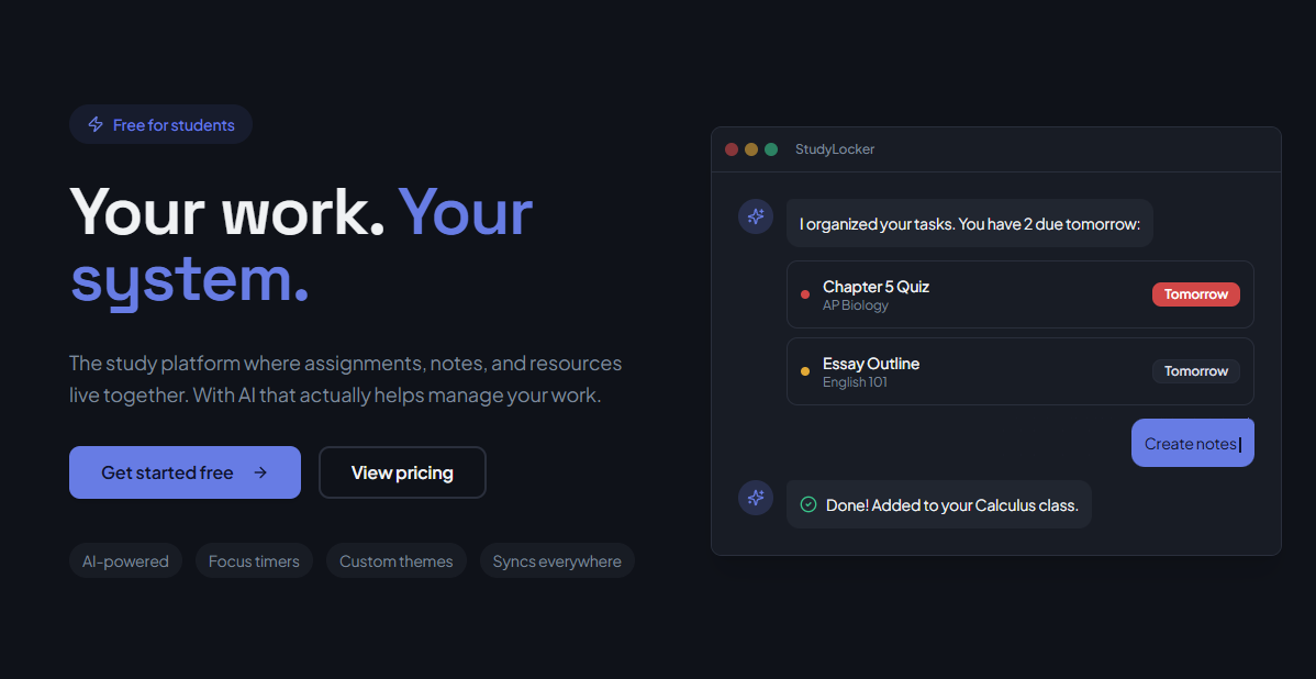 StudyLocker - Free Assignment Tracker & Study Organizer for Students